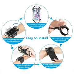 360° Removable Armbands Detachable Phone Holder Motorcycle Outdoor Sports Bike Cycling Armband Running Wristband Phone Holder