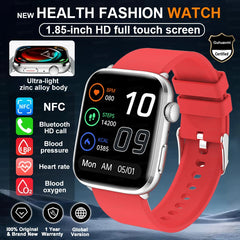 2025 New Health Smart Watch Men 1.85" Ultra HD Screen Heart Rate Temperature Watches BT Call Sports Smart Bracelet Women For IOS