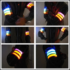 Night Running Armband LED Light Outdoor Sports USB Rechargeable Safety Belt Arm Leg Warning Wristband Cycling Bike Bicycle Light