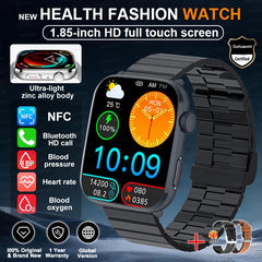 2025 New Health Smart Watch Men 1.85" Ultra HD Screen Heart Rate Temperature Watches BT Call Sports Smart Bracelet Women For IOS