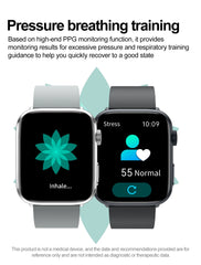 2025 New Health Smart Watch Men 1.85" Ultra HD Screen Heart Rate Temperature Watches BT Call Sports Smart Bracelet Women For IOS