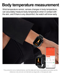 2025 New Health Smart Watch Men 1.85" Ultra HD Screen Heart Rate Temperature Watches BT Call Sports Smart Bracelet Women For IOS