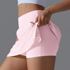 Women Gym Running Shorts Double Deck Quick Dry Gym Sport Shorts Fitness Jogging Workout Shorts With Pocket Sports Tight Short