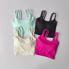 Women's Sports Bras Fitness Top, Sexy Lingerie, Push Up Fixed Pad, Yoga Bra, Back knotted Underwear, Running Vest, Gym Tops