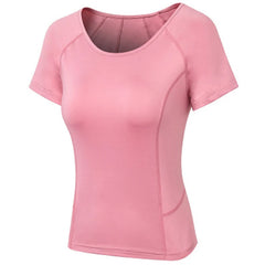 Women  Yoga Top Running Workout Gym Crop TopShort Sleeve Stretch Casual Exercise Women T-Shirts Fitness Sport Top