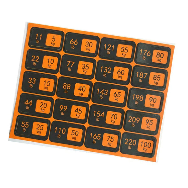 Gym Equipment Weight Stack Labels 5-100/150kg 4.5-90kg 6.83-100kg Weight Plate Stickers With Pin Holes Fitness Machine Parts