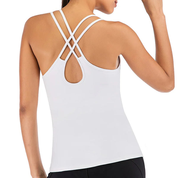 Women's Tank Workout Tops Sports Wear For Women Gym T-shirt Open Back Yoga Top Sport Blouses Woman Fitness Shirt Female Vest
