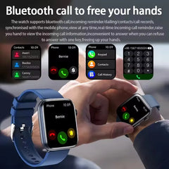 2025 New Health Smart Watch Men 1.85" Ultra HD Screen Heart Rate Temperature Watches BT Call Sports Smart Bracelet Women For IOS