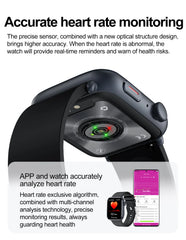 2025 New Health Smart Watch Men 1.85" Ultra HD Screen Heart Rate Temperature Watches BT Call Sports Smart Bracelet Women For IOS