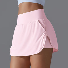 Women Gym Running Shorts Double Deck Quick Dry Gym Sport Shorts Fitness Jogging Workout Shorts With Pocket Sports Tight Short