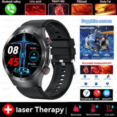 2025 New For HUAWEI  Health Watch Uric Acid blood fat Smart watch laser Therapy Watches Bluetooth Call ECG+PPG Smart Watch Man