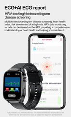2025 New Health Glance ECG AI Diagnosis Smart Watches Men Heart Rate Blood Pressure IP68 Waterproof Smartwatches For HUAWEI IOS