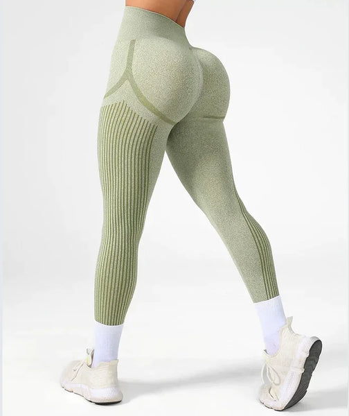 New 2025 Women Gym Leggings Line Butt Lifting Athletic Workout Scrunch Leggins Training Yoga Pants Sports Fitness Tights