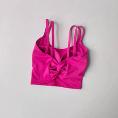 Women's Sports Bras Fitness Top, Sexy Lingerie, Push Up Fixed Pad, Yoga Bra, Back knotted Underwear, Running Vest, Gym Tops