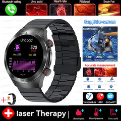 2025 New For HUAWEI  Health Watch Uric Acid blood fat Smart watch laser Therapy Watches Bluetooth Call ECG+PPG Smart Watch Man
