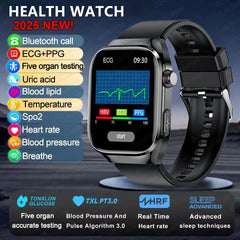 2025 New Health Glance ECG AI Diagnosis Smart Watches Men Heart Rate Blood Pressure IP68 Waterproof Smartwatches For HUAWEI IOS