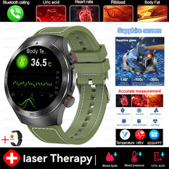 2025 New For HUAWEI  Health Watch Uric Acid blood fat Smart watch laser Therapy Watches Bluetooth Call ECG+PPG Smart Watch Man