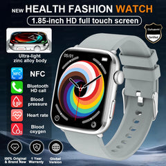 2025 New Health Smart Watch Men 1.85" Ultra HD Screen Heart Rate Temperature Watches BT Call Sports Smart Bracelet Women For IOS