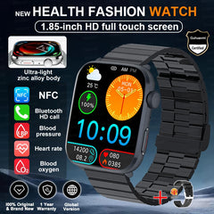 2025 New Health Smart Watch Men 1.85" Ultra HD Screen Heart Rate Temperature Watches BT Call Sports Smart Bracelet Women For IOS