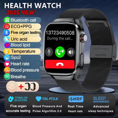 2025 New Health Glance ECG AI Diagnosis Smart Watches Men Heart Rate Blood Pressure IP68 Waterproof Smartwatches For HUAWEI IOS