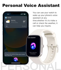 2025 New HD AMOLED Health Monitoring Smartwatch Men IP68 Waterproof Smart Notifications Voice Assistant Women Men Smart Watch