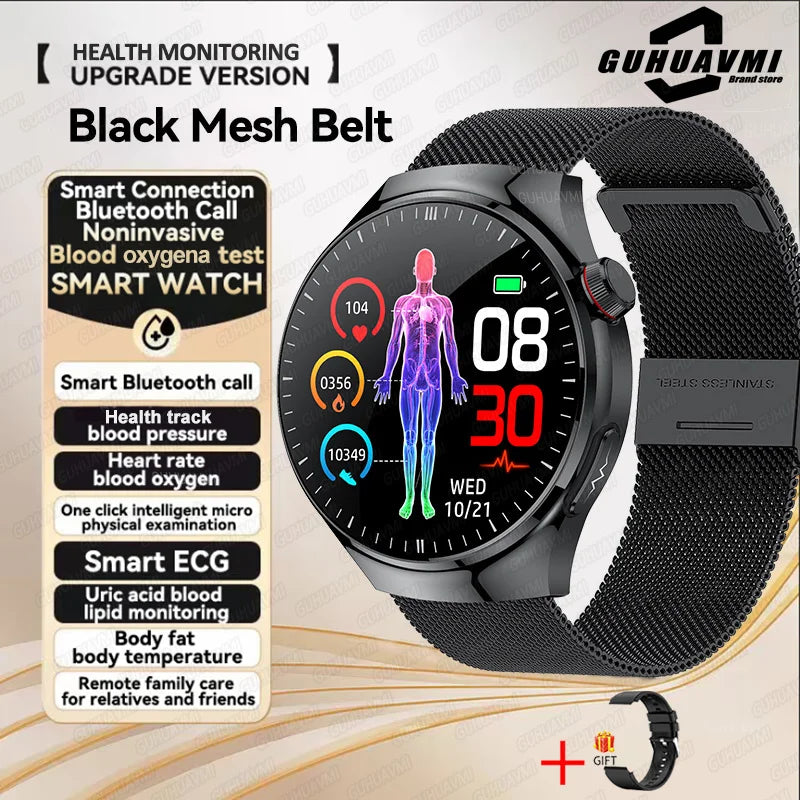 New health monitoring Smart Watch physical examination Health Wacth Blood pressure ECG+PPG Sport Call Smartwatch For Android iOS