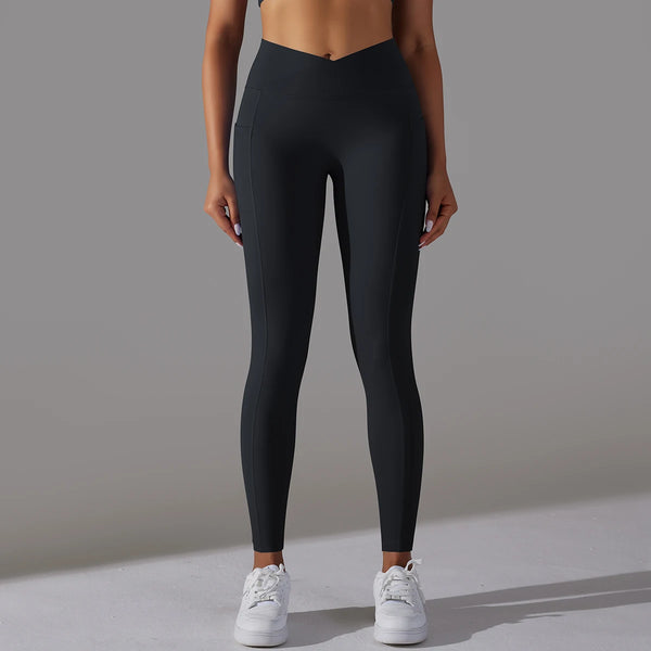 Cross Waist Naked Feel Yoga Pants Women Gym Leggings Fitness Runnning Trousers Scrunch Butt Squat Proof Leggings With Packet