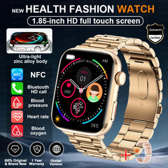 2025 New Health Smart Watch Men 1.85" Ultra HD Screen Heart Rate Temperature Watches BT Call Sports Smart Bracelet Women For IOS