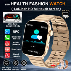 2025 New Health Smart Watch Men 1.85" Ultra HD Screen Heart Rate Temperature Watches BT Call Sports Smart Bracelet Women For IOS