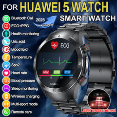 2025 New For HUAWEI  Health Watch Uric Acid blood fat Smart watch laser Therapy Watches Bluetooth Call ECG+PPG Smart Watch Man