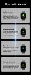 2025 New Health Smart Watch Men 1.85" Ultra HD Screen Heart Rate Temperature Watches BT Call Sports Smart Bracelet Women For IOS