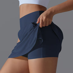 Women Gym Running Shorts Double Deck Quick Dry Gym Sport Shorts Fitness Jogging Workout Shorts With Pocket Sports Tight Short