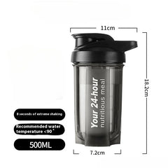 1PC 500ml Protein Powder Shaking Cup Portable Sport Shaker Bottle Fitness Gym Shaker Whey Protein Powder Mixing Bottle