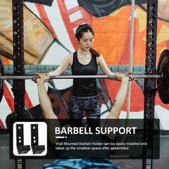 2Pcs Barbell Mounted Barbell Support Dumbbell Holder Fitness Equipment Rack Weight Bar ganizing Racks Gym Accessories