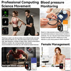 2025 New Health Smart Watch Men 1.85" Ultra HD Screen Heart Rate Temperature Watches BT Call Sports Smart Bracelet Women For IOS