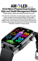 2025 New Health Glance ECG AI Diagnosis Smart Watches Men Heart Rate Blood Pressure IP68 Waterproof Smartwatches For HUAWEI IOS