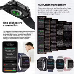 2025 New Health Glance ECG AI Diagnosis Smart Watches Men Heart Rate Blood Pressure IP68 Waterproof Smartwatches For HUAWEI IOS