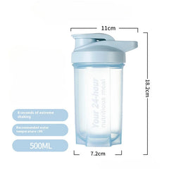 1PC 500ml Protein Powder Shaking Cup Portable Sport Shaker Bottle Fitness Gym Shaker Whey Protein Powder Mixing Bottle