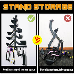 Detachable Floor/Wall Style Fitness Equipment Accessories Handle Placement Rack Gym Resistance Belt Storage Rack Space Saving