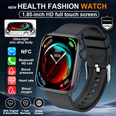 2025 New Health Smart Watch Men 1.85" Ultra HD Screen Heart Rate Temperature Watches BT Call Sports Smart Bracelet Women For IOS