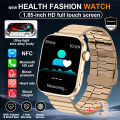 2025 New Health Smart Watch Men 1.85" Ultra HD Screen Heart Rate Temperature Watches BT Call Sports Smart Bracelet Women For IOS