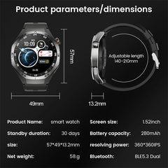 Smart Watch Men Sport Blue Tooth Call Heart Rate Health Music Information Reminder Voice Assistant 2025 Smartwatch Calculator