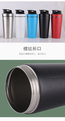 500/750ml Stainless Steel Protein Powder Shaker Bottle with Steel Ball and Scale Leak Proof Gym Fitness Sport Whey Shakes Cup