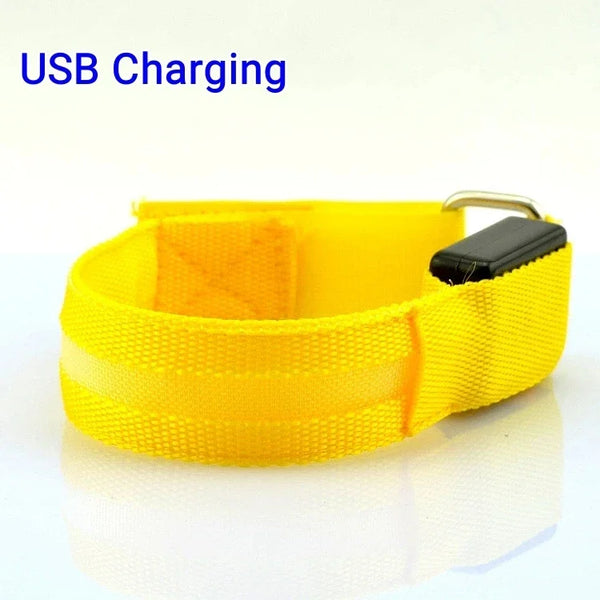 Night Running Armband LED Light Outdoor Sports USB Rechargeable Safety Belt Arm Leg Warning Wristband Cycling Bike Bicycle Light