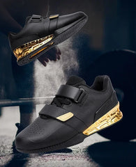 New Hook Loop Gym Weight Lifting Boots for Men Women Athletic Golden Sliver Deep Squat Shoes Balance Pro Fitness Sneakers