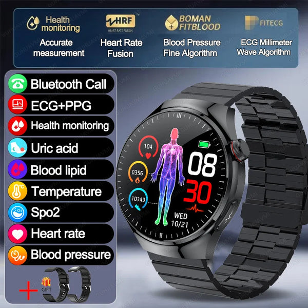2025 New For HUAWEI Health Monitoring Smart Watch Blood Lipids Uric Acid  For Men Clock 24/7 ECG+PPG Bluetooth Call smartwatches