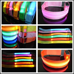 Night Running Armband LED Light Outdoor Sports USB Rechargeable Safety Belt Arm Leg Warning Wristband Cycling Bike Bicycle Light