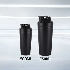 500/750ml Stainless Steel Protein Powder Shaker Bottle with Steel Ball and Scale Leak Proof Gym Fitness Sport Whey Shakes Cup
