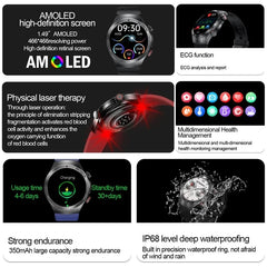 2025 New For HUAWEI  Health Watch Uric Acid blood fat Smart watch laser Therapy Watches Bluetooth Call ECG+PPG Smart Watch Man