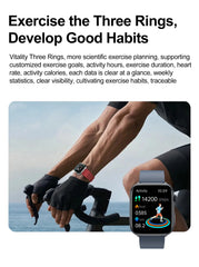 2025 New Health Smart Watch Men 1.85" Ultra HD Screen Heart Rate Temperature Watches BT Call Sports Smart Bracelet Women For IOS